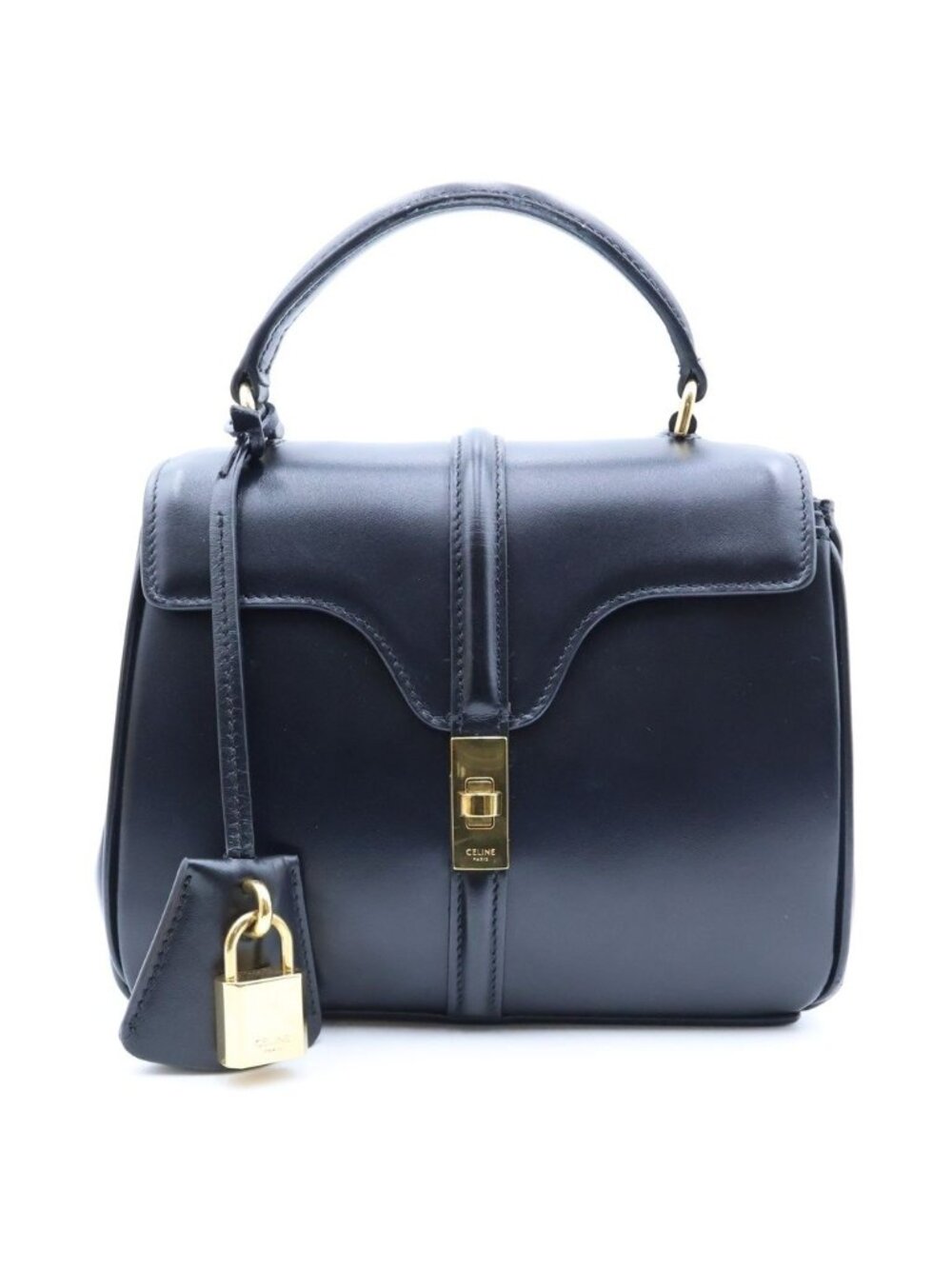 Celine Mini 16 Saise 2-Way Leather Shoulder Bag Black